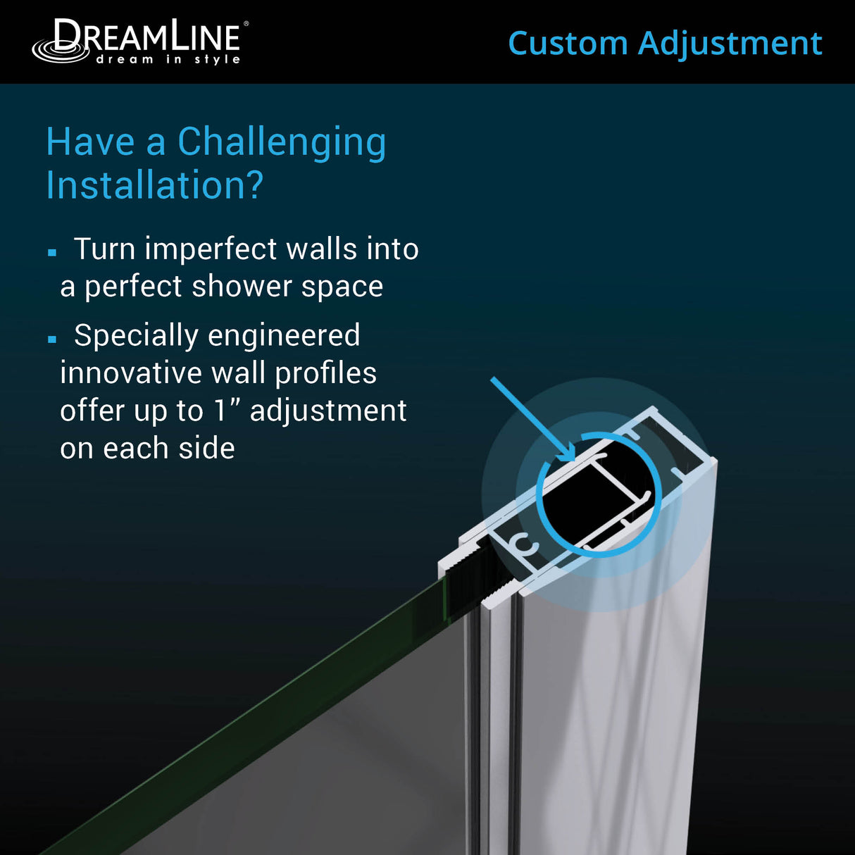 DreamLine Elegance-LS 44 - 46 in. W x 72 in. H Frameless Pivot Shower Door in Satin Black
