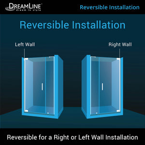 DreamLine Elegance-LS 42 1/4 - 44 1/4 in. W x 72 in. H Frameless Pivot Shower Door in Satin Black