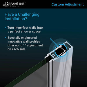 DreamLine Elegance-LS 58 1/2 - 60 1/2 in. W x 72 in. H Frameless Pivot Shower Door in Chrome