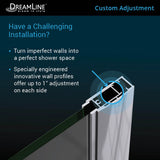 DreamLine Elegance-LS 62 - 64 in. W x 72 in. H Frameless Pivot Shower Door in Brushed Nickel