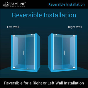 DreamLine Elegance-LS 58 1/2 - 60 1/2 in. W x 72 in. H Frameless Pivot Shower Door in Chrome