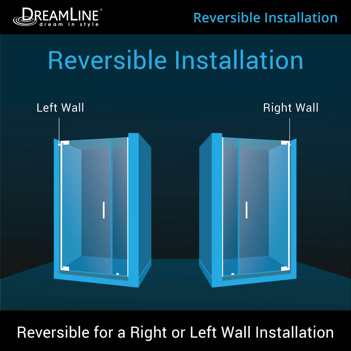 DreamLine Elegance-LS 36 1/4 - 38 1/4 in. W x 72 in. H Frameless Pivot Shower Door in Satin Black