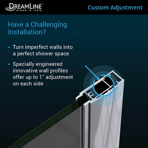 DreamLine Elegance 35 3/4 - 37 3/4 in. W x 72 in. H Frameless Pivot Shower Door in Chrome