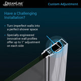 DreamLine Elegance 32 1/4 - 34 1/4 in. W x 72 in. H Frameless Pivot Shower Door in Chrome