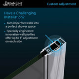 DreamLine Elegance 39-41 in. W x 72 in. H Frameless Pivot Shower Door in Chrome