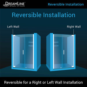 DreamLine Elegance 49 1/4 - 51 1/4 in. W x 72 in. H Frameless Pivot Shower Door in Brushed Nickel