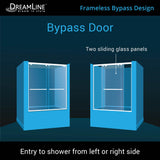 DreamLine Encore 56-60 in. W x 58 in. H Semi-Frameless Bypass Tub Door in Chrome