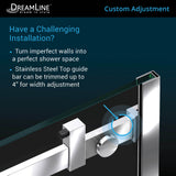 DreamLine Enigma Air 34 3/4 in. D x 60 3/8 in. W x 76 in. H Frameless Sliding Shower Enclosure in Polished Stainless Steel