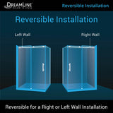DreamLine Enigma Air 34 3/4 in. D x 60 3/8 in. W x 76 in. H Frameless Sliding Shower Enclosure in Polished Stainless Steel