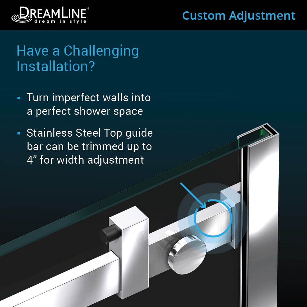 DreamLine Enigma Air 44-48 in. W x 76 in. H Frameless Sliding Shower Door in Polished Stainless Steel