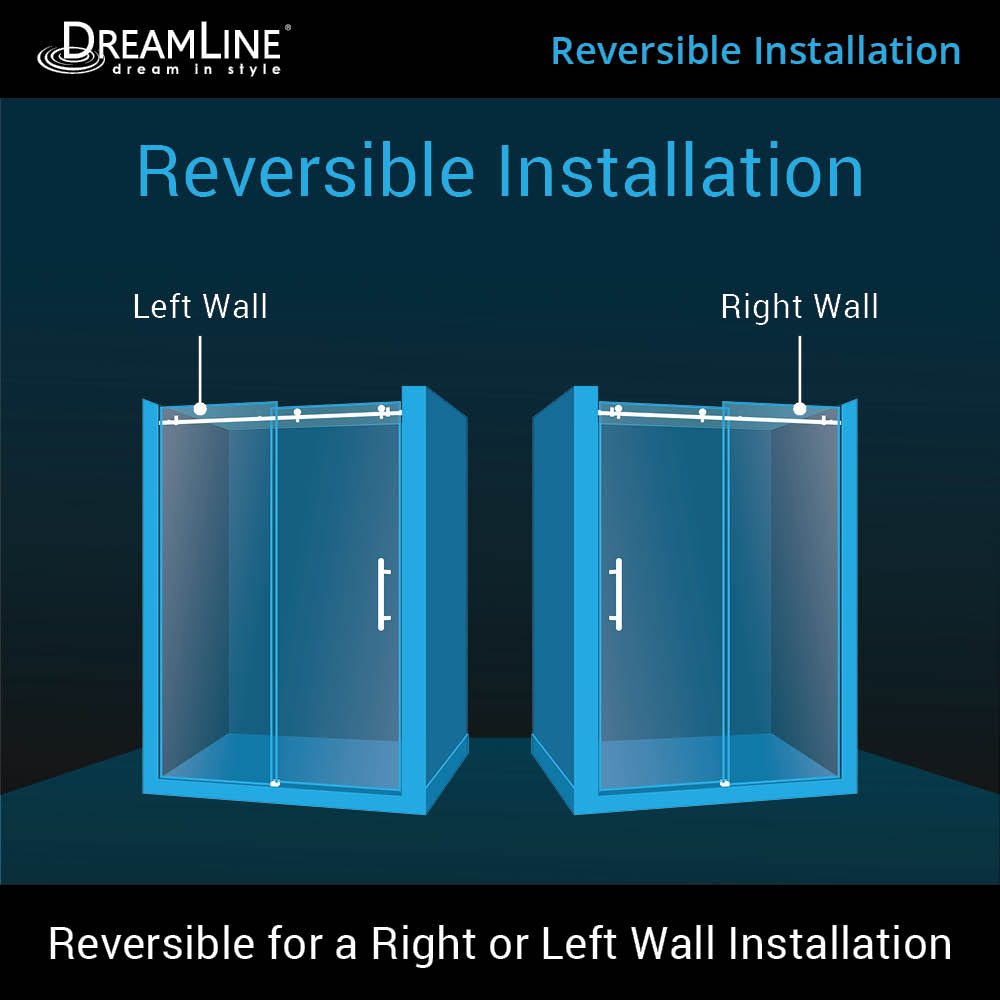DreamLine Enigma Air 56-60 in. W x 76 in. H Frameless Sliding Shower Door in Brushed Stainless Steel