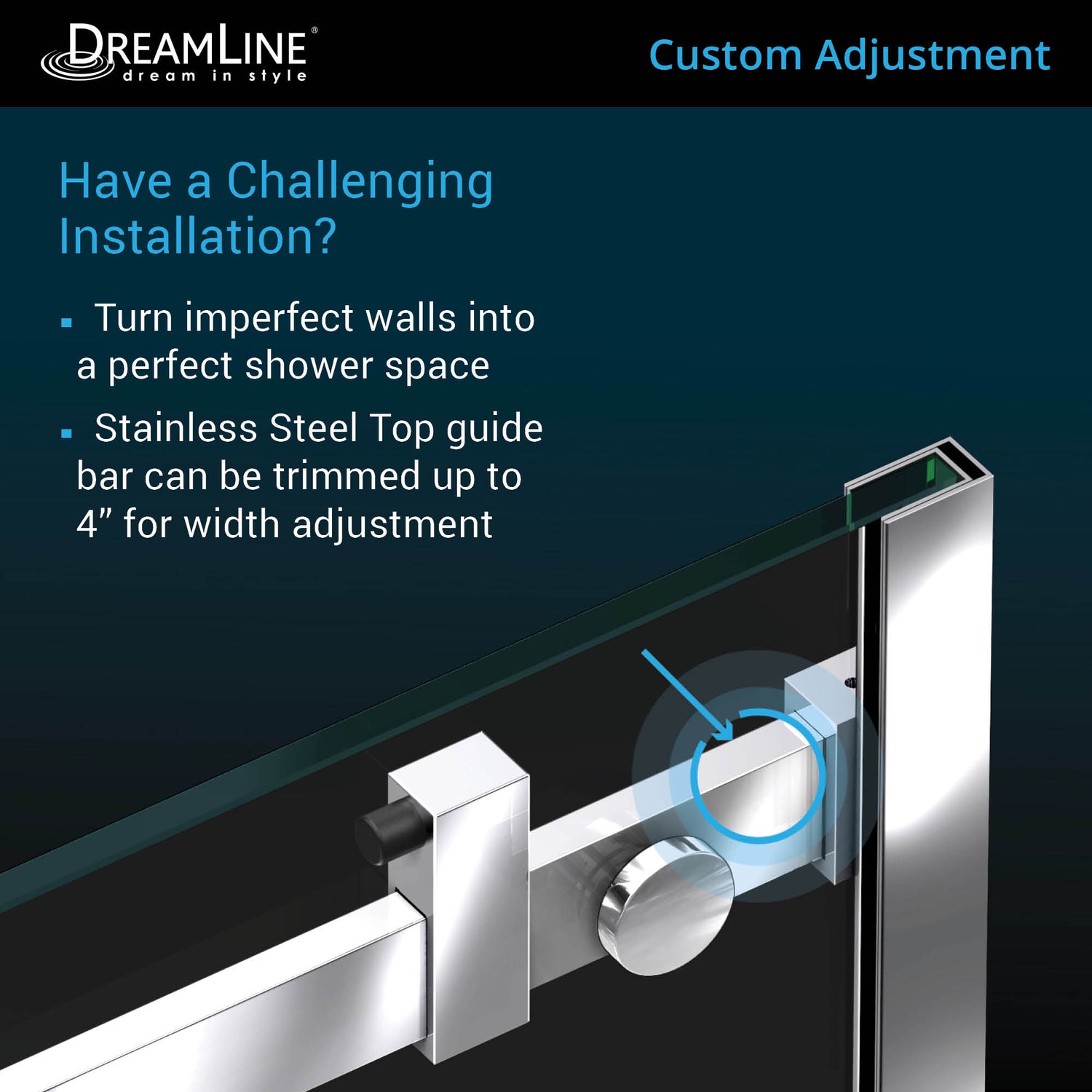 DreamLine Enigma Air 56-60 in. W x 62 in. H Frameless Sliding Tub Door in Satin Black