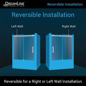 DreamLine Enigma Air 56-60 in. W x 62 in. H Frameless Sliding Tub Door in Satin Black