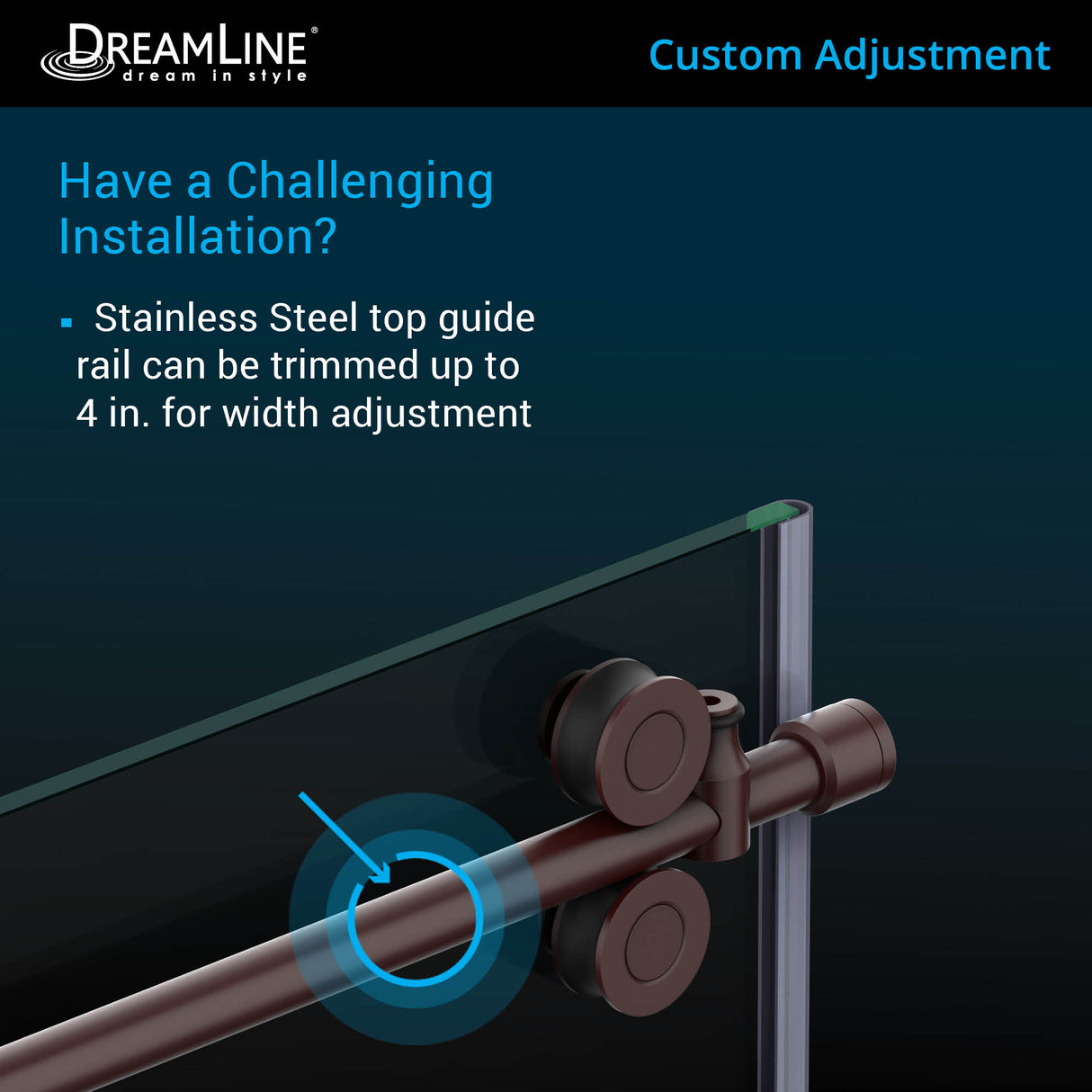 DreamLine Enigma-XO 32 1/2 in. D x 68 3/8-72 3/8 in. W x 76 in. H Frameless Shower Enclosure in Oil Rubbed Bronze Stainless Steel