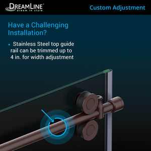 DreamLine Enigma-XO 32 1/2 in. D x 68 3/8-72 3/8 in. W x 76 in. H Frameless Shower Enclosure in Brushed Stainless Steel