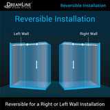 DreamLine Enigma-XO 34 1/2 in. D x 68 3/8-72 3/8 in. W x 76 in. H Frameless Shower Enclosure in Polished Stainless Steel
