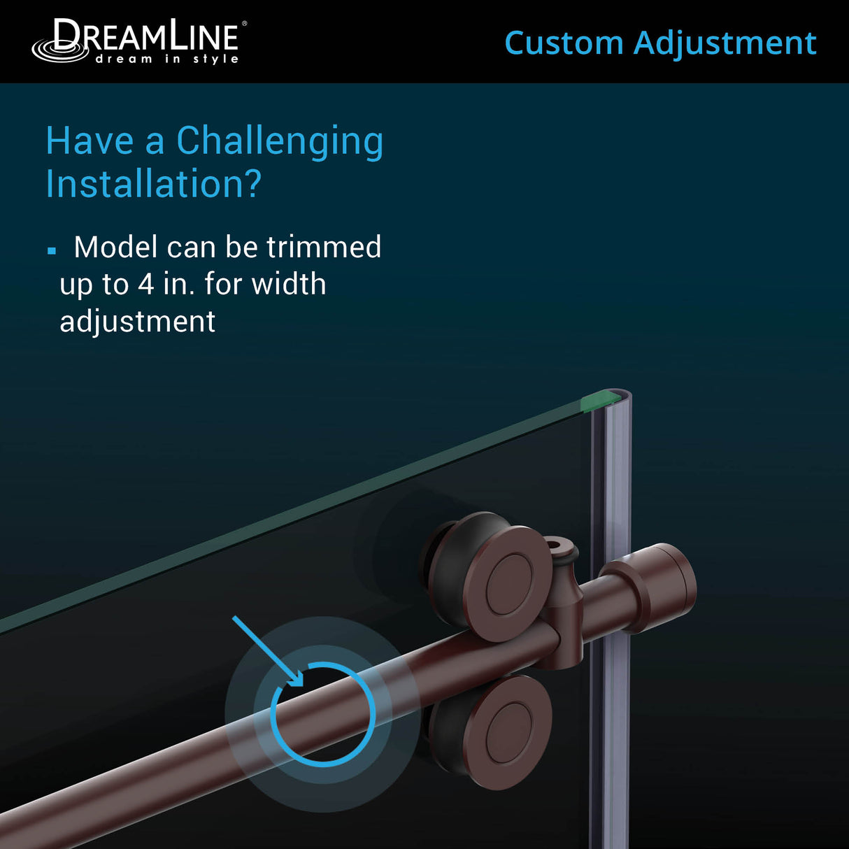 DreamLine Enigma-XO 56-60 in. W x 76 in. H Frameless Clear Glass Sliding Shower Door in Satin Black Stainless Steel