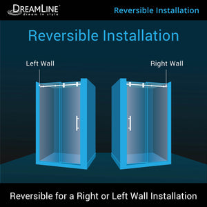 DreamLine Enigma-XO 44-48 in. W x 76 in. H Fully Frameless Sliding Shower Door in Brushed Stainless Steel