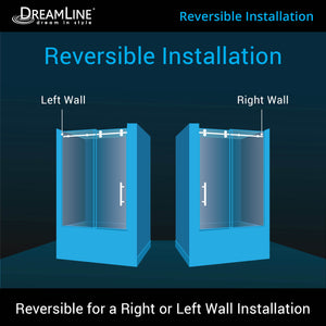 DreamLine Enigma-XO 55-59 in. W x 62 in. H Fully Frameless Sliding Tub Door in Brushed Stainless Steel