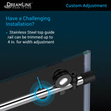 DreamLine Enigma-XT 56-60 in. W x 76 in. H Fully Frameless Sliding Shower Door in Tuxedo Finish
