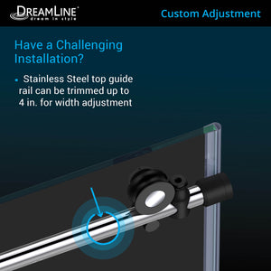 DreamLine Enigma-XT 55-59 in. W x 62 in. H Fully Frameless Sliding Tub Door in Tuxedo Finish