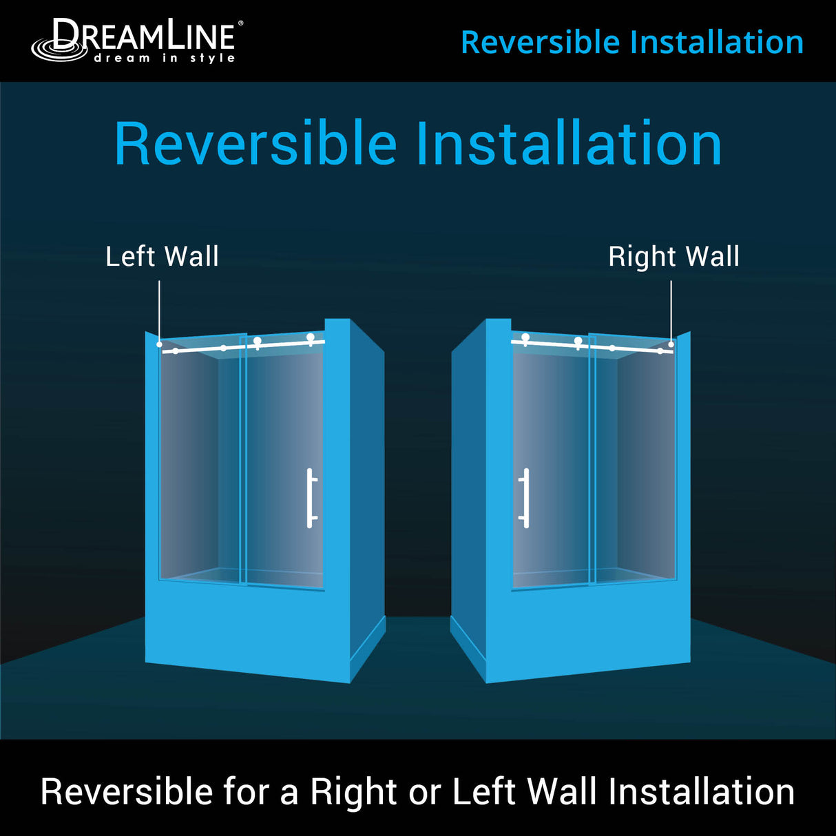 DreamLine Enigma-XT 55-59 in. W x 62 in. H Fully Frameless Sliding Tub Door in Tuxedo Finish