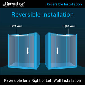 DreamLine Enigma-X 68-72 in. W x 76 in. H Clear Sliding Shower Door in Polished Stainless Steel