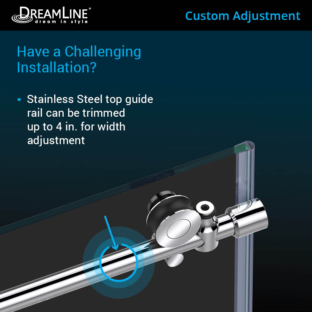 DreamLine Enigma-X 55-59 in. W x 62 in. H Clear Sliding Tub Door in Brushed Stainless Steel