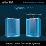 DreamLine Essence-H 44-48 in. W x 76 in. H Semi-Frameless Bypass Shower Door in Satin Black and Gray Glass
