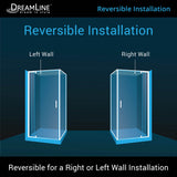 DreamLine Flex 32 in. D x 32 in. W x 74 3/4 in. H Semi-Frameless Pivot Shower Enclosure in Brushed Nickel and Biscuit Base Kit