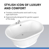 DreamLine Caribbean 60 in. L x 23 in. H White Acrylic Freestanding Bathtub