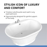 DreamLine Caribbean 66 in. L x 23 in. H White Acrylic Freestanding Bathtub