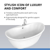 DreamLine Caspian 60 in. L x 27 in. H White Acrylic Freestanding Bathtub