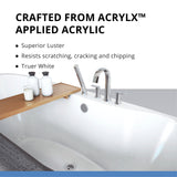 DreamLine Montego 66 in. L x 27 in. H White Acrylic Freestanding Bathtub