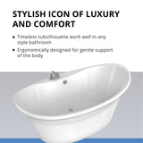 DreamLine Montego 66 in. L x 27 in. H White Acrylic Freestanding Bathtub