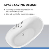 DreamLine Montego 66 in. L x 27 in. H White Acrylic Freestanding Bathtub