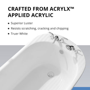 DreamLine Seneca 60 in. L x 25 in. H White Acrylic Freestanding Bathtub