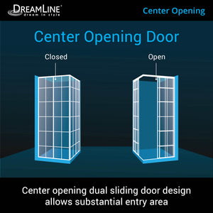 DreamLine French Corner 34 1/2 in. D x 34 1/2 in. W x 72 in. H Framed Sliding Shower Enclosure in Satin Black
