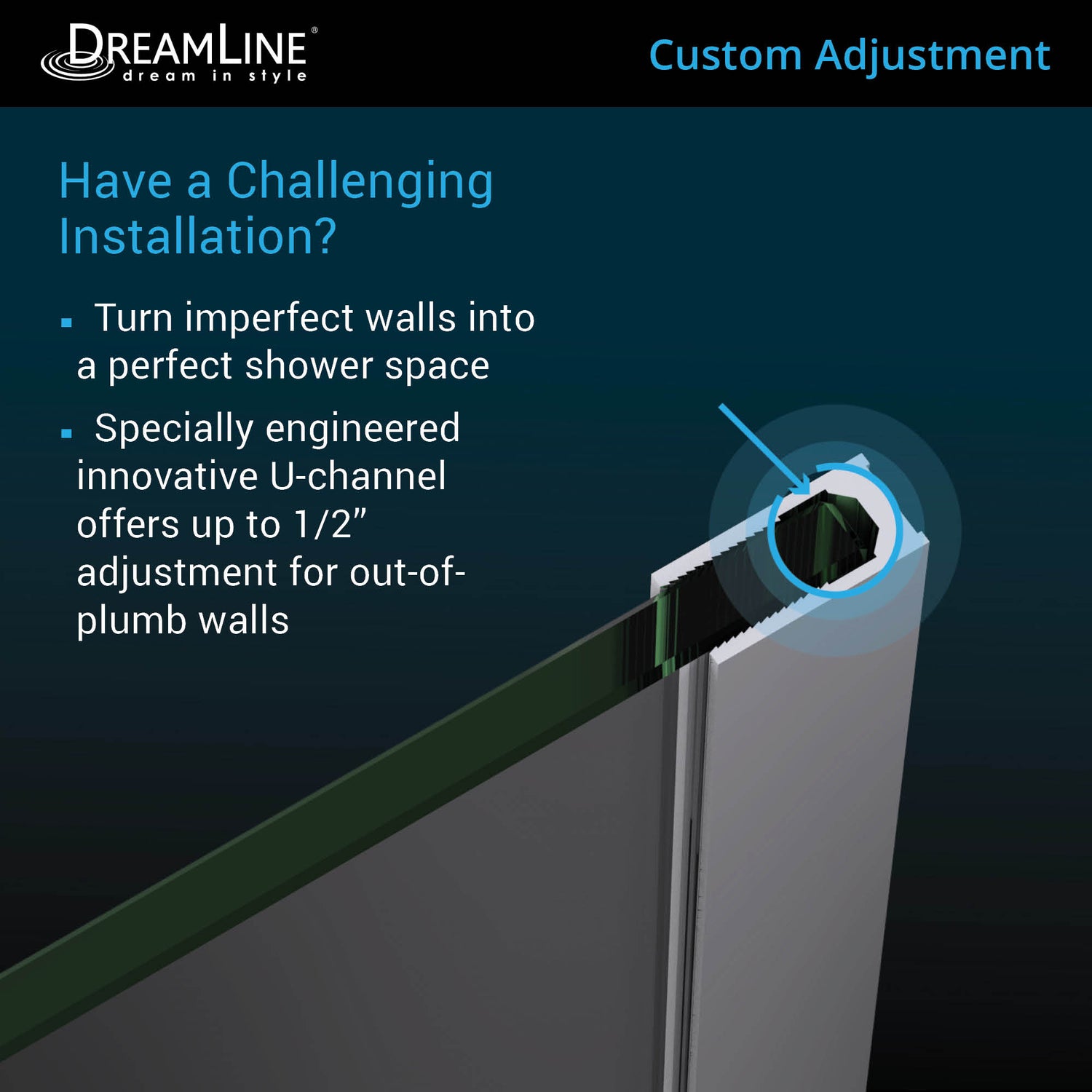 DreamLine French Linea Toulon 30 in. W x 58 in. H Frameless Single Panel Tub Screen in Satin Black
