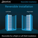 DreamLine French Linea Rhone 34 in. W x 72 in. H Single Panel Frameless Shower Door, Open Entry Design in Satin Black
