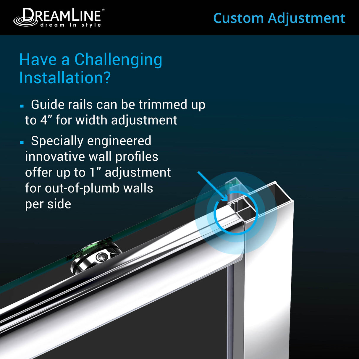 DreamLine Infinity-Z 32 in. D x 54 in. W x 74 3/4 in. H Clear Sliding Shower Door in Chrome and Center Drain Biscuit Base