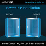 DreamLine Infinity-Z 36 in. D x 60 in. W x 76 3/4 in. H Clear Sliding Shower Door in Chrome, Left Drain Base and Wall Kit