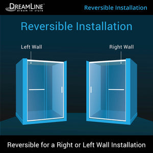 DreamLine Infinity-Z 56-60 in. W x 72 in. H Semi-Frameless Sliding Shower Door, Clear Glass in Brushed Nickel