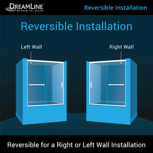 DreamLine Infinity-Z 56-60 in. W x 58 in. H Semi-Frameless Sliding Tub Door, Clear Glass in Oil Rubbed Bronze