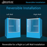 DreamLine Infinity-Z 56-60 in. W x 58 in. H Semi-Frameless Sliding Tub Door, Clear Glass in Satin Black