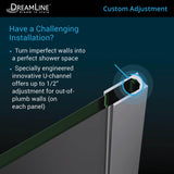 DreamLine Linea Two Individual Frameless Shower Screens 30 in. W x 72 in. H each, Open Entry Design in Satin Black