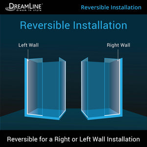 DreamLine Linea Two Individual Frameless Shower Screens 30 in. W x 72 in. H each, Open Entry Design in Chrome