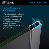 DreamLine Linea Two Adjacent Frameless Shower Screens 30 in. and 34 in. W x 72 in. H, Open Entry Design in Satin Black