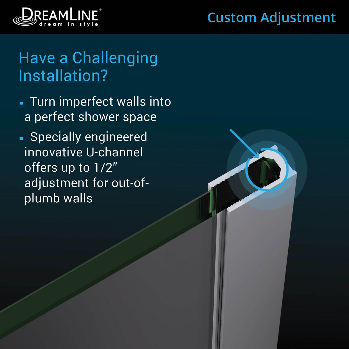 DreamLine Linea Two Adjacent Frameless Shower Screens 34 in. and 30 in. W x 72 in. H, Open Entry Design in Satin Black