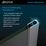 DreamLine Linea Two Adjacent Frameless Shower Screens 34 in. W x 72 in. H each, Open Entry Design in Brushed Nickel